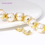 18K Plated Brass Flower Bead Cap for Jewelry Making DIY