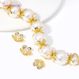 18K Plated Brass Flower Bead Cap for Jewelry Making DIY