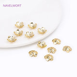 18K Plated Brass Flower Bead Cap for Jewelry Making DIY