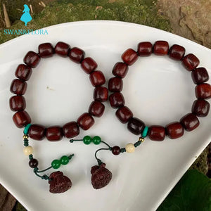 Natural lobular red sandalwood Bracelet Beads Woman Man Gemstone Jewelry