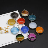 11PCS Dragon Pattern Agate Round Pendant DIY Necklace Accessories