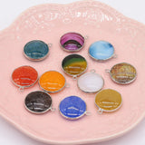 11PCS Dragon Pattern Agate Round Pendant DIY Necklace Accessories