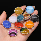 11PCS Dragon Pattern Agate Round Pendant DIY Necklace Accessories