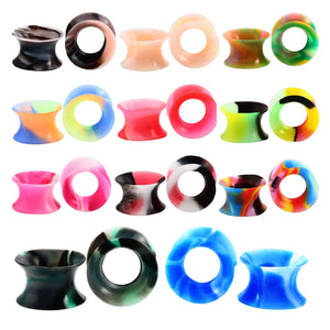 11 Pairs Soft Silicone Ear Gauges Set Ear Skin Tunnels Earlets Plugs