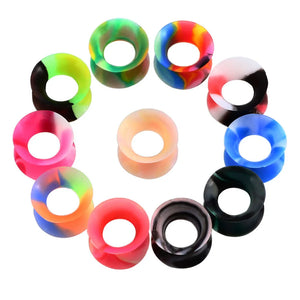 11 Pairs Soft Silicone Ear Gauges Set Ear Skin Tunnels Earlets Plugs