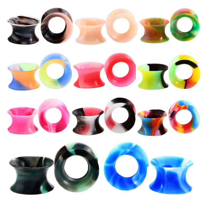11 Pairs Soft Silicone Ear Gauges Set Ear Skin Tunnels Earlets Plugs
