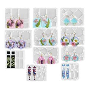 11Pcs DIY Jewelry Resin Casting Molds for Necklace Pendant Earrings