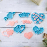11Pcs DIY Heart Pendant Resin Molds Kit Love Keychain Crafts