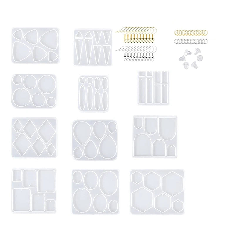 11Pcs Earrings Silicone Molds For Epoxy Resin DIY Jewelry
