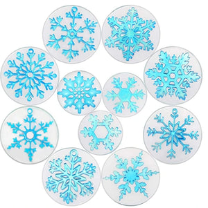11Pcs Snowflake Resin Molds Christmas Snowflake Pendant Silicone Casting Molds