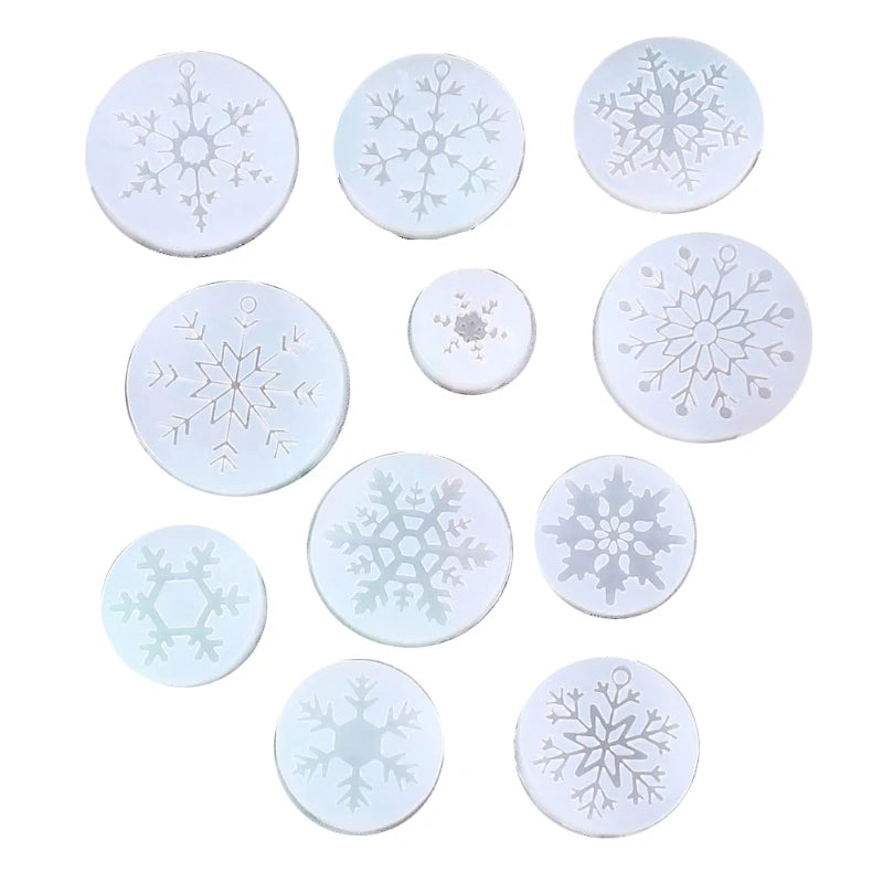 11Pcs Snowflake Resin Molds Epoxy Resin Christmas Decor DIY Crafts