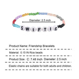 11Pcs Swiftie Bead Charm Bracelets Elastic Letter Bead