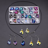Crystal Baroque Pendants Gems Stone Glass Beads Maple Leaf Charms