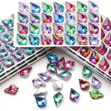 Crystal Baroque Pendants Gems Stone Glass Beads Maple Leaf Charms