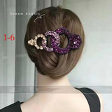 Large Rhinestone Hair Claw Multicolour Hair Clip
