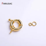 18K Plated Brass Round Spring Clasps Sailor Clasp Jewelry Making Fittings