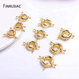 18K Plated Brass Round Spring Clasps Sailor Clasp Jewelry Making Fittings