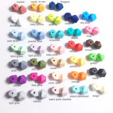 100pcs Geometric Hexagon Silicone Beads Lot 11mm/13mm