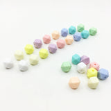 100pcs Geometric Hexagon Silicone Beads Lot 11mm/13mm