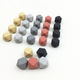 100pcs Geometric Hexagon Silicone Beads Lot 11mm/13mm