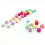 100pcs Geometric Hexagon Silicone Beads Lot 11mm/13mm