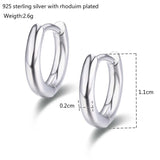 11mm Silver Circle Loop Huggie Hoops Earrings For Women Girls