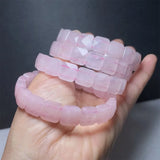 11mm Natural Pink Rose Quartz Bracelet Bangle Crystal Stone Beads