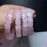 11mm Natural Pink Rose Quartz Bracelet Bangle Crystal Stone Beads