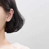 925 Sterling Silver Multi-Rows Zirconia Clip on Earrings