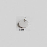 11mm Solid 925 Sterling Silver Round Pendant for DIY Engraved Necklace Gift