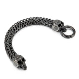 11mm Punk Ghost Head Chain Bracelet Men Stainless Steel 316L Gold/Black/Silver