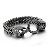 11mm Punk Ghost Head Chain Bracelet Men Stainless Steel 316L Gold/Black/Silver