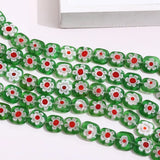 11mm Square Flower Glass Beads DIY Jewelry Material