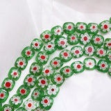 11mm Square Flower Glass Beads DIY Jewelry Material