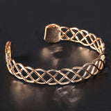 11mm Twisted Carved Bangle Bracelet 585 Rose Cuff Wristband for Women Girls