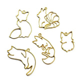 11pcs Fox Cat Metal Frame Pendant Bezel Setting UV Resin Charm