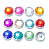 11pcs Mixed Crystal Acrylic Colorful Button Charms 18mm Snap Button Jewelry