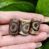 11pcs Natural Three Eyes Pattern Ancient Dzi Bead Agate Multi-Shape DIY