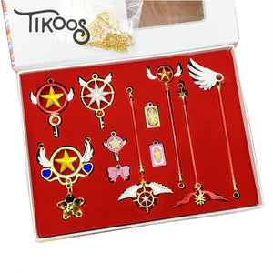 Cardcaptor Sakura Athemis Card Keychain Set Cosplay Pendant Anime Magic Girl