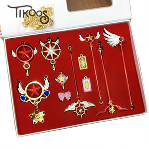 Cardcaptor Sakura Athemis Card Keychain Set Cosplay Pendant Anime Magic Girl