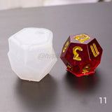 11pcs Dice Resin Mould Multi-spec Game Dice Fillet Shape Silicone Mold Making