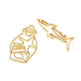 Sea Organism Shape Metal Frame Pendant Bezel Setting UV Resin Charm