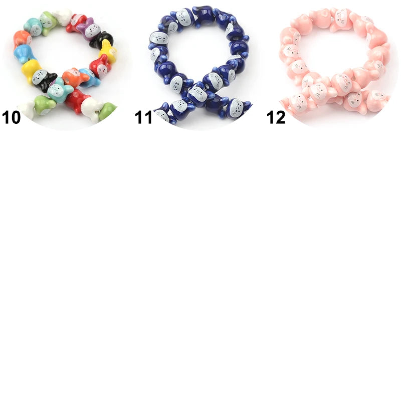 Colorful Animal Ceramic Beads Small Rabbit for Jewelry Making