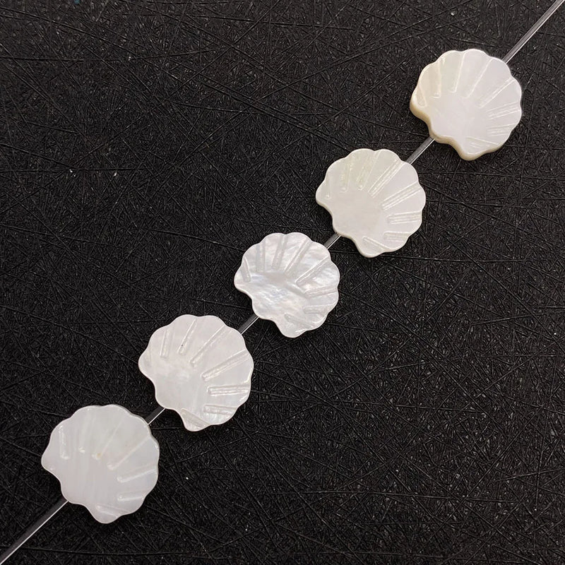 11x12mm Shell Beaded Scallop Spacer Loose Beads for Jewelry Making