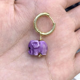 11x14mm Purple Ceramic Elephant Charms Lot