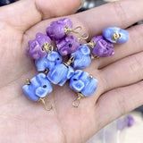 11x14mm Purple Ceramic Elephant Charms Lot