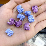 11x14mm Purple Ceramic Elephant Charms Lot