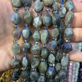 Labradorite Stone Beads 15'' Gray Irregular DIY Loose Beads