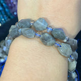 Labradorite Stone Beads 15'' Gray Irregular DIY Loose Beads