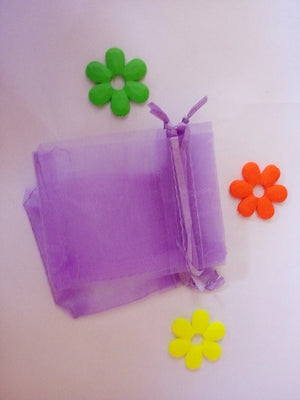 100 Light Purple Organza Bags Drawstring Pouch for Gift Packaging